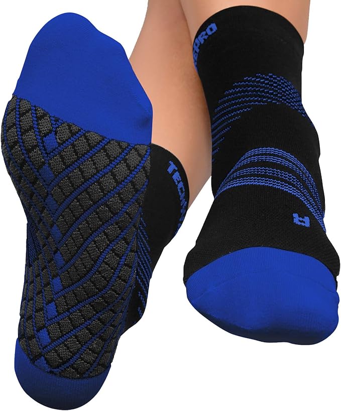 TechWare Pro Plantar Fasciitis Socks – Cushion Ankle Compression Socks Women & Men. Achilles Tendonitis Brace & Arch Support