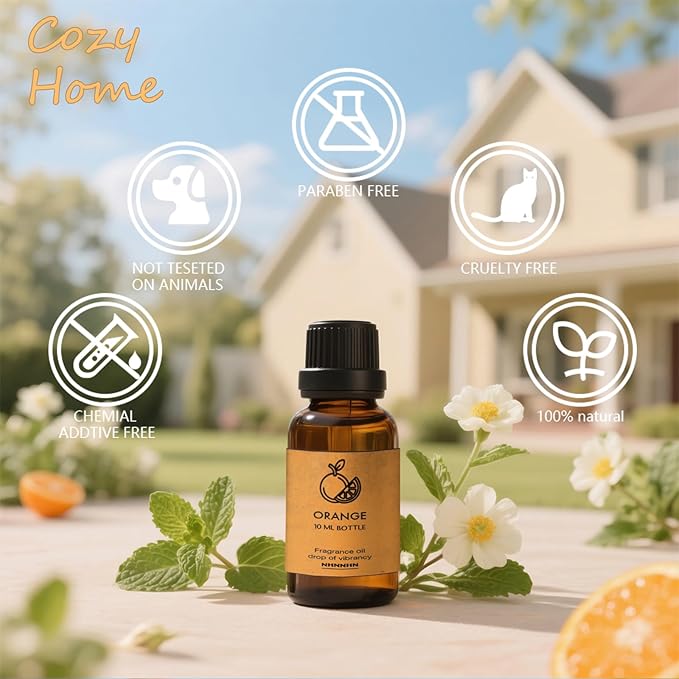 Essential Oil Blends, Pure Essential Oils Set for Diffuser for Home - Peppermint, Orange, Happy, Lavender, Relax, Sweet Dream for Aromatherapy, Humidifiers, Candle & Soap Making 6x10ML