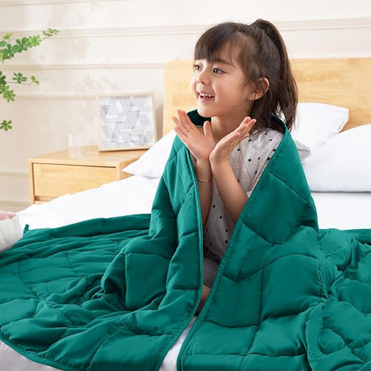 CYMULA Weighted Blanket Kids 7 Pounds for Above 5 Years Old (40''*60'' Throw Size) - Cooling Breathable Weighted Blankets Summer Winter - Ultra Microfiber Soft with Glass Beads