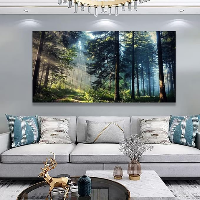 Tree Wall Art Canvas-Beautiful Landscape Wall Art for Living Room,Bedroom and Office-Large Tree Pictures Wall Decor 28x57 Inches-Vibrant and Colorful Wall Painting-Artwork for Walls and Home Decor