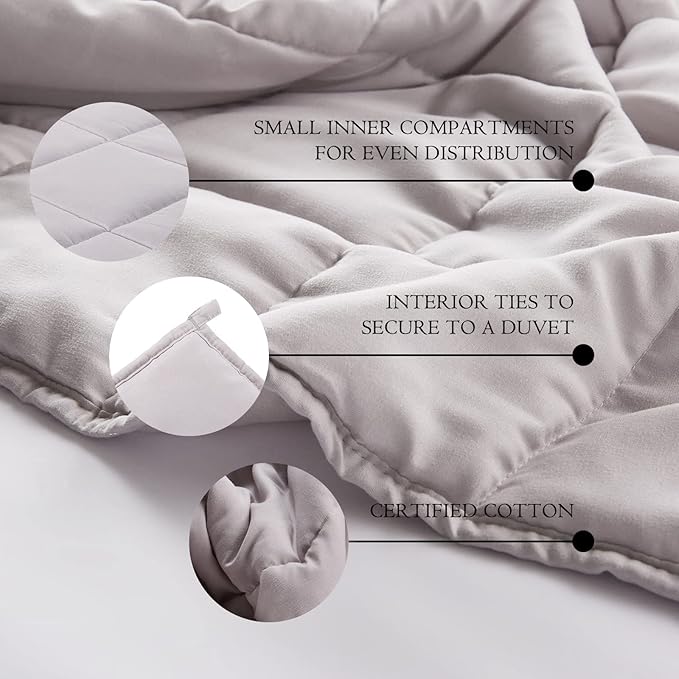 CYMULA Weighted Blanket for Adults (15lbs 48"x72" Twin Size) - Cooling Breathable Heavy Blankets for Summer Winter - Ultra Microfiber Soft Comfort Throw with Glass Beads - Gifts for Men/Women