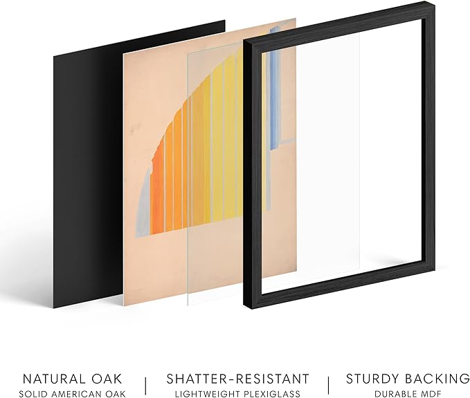 HAUS AND HUES Colorful Abstract Wall Art - Minimalist Retro Picture for Living Room Decor, Red and Pink Modern Wall Art Painting (Winold Reiss, Black Frame, 24x36)