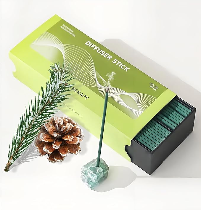 Calm Anxiety & Restore Inner Peace | Incense Sticks Crystal Holder Kit | Green Aventurine Gem Stones with 80 Natural Sticks Palo Santo Incense-Stick | Home,Healing,Reiki,Meditation,Yoga & Relaxation