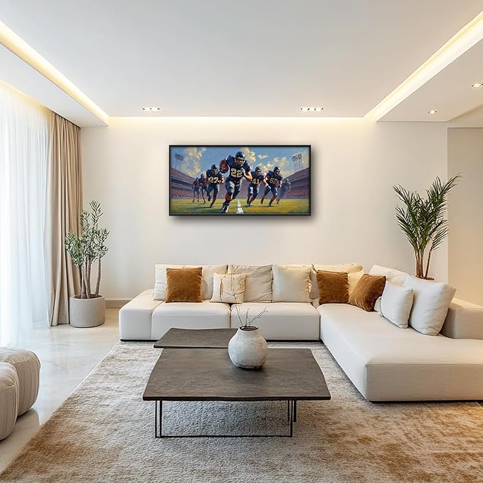 Glocmna Framed Large Wall Art for Living Room American Football Team Wall Decor Sport Theme Canvas Pictures Painting Print Gym Decor for Home Gym Artwork Decorations for Boys Bedroom Home Gifts 30"x60"