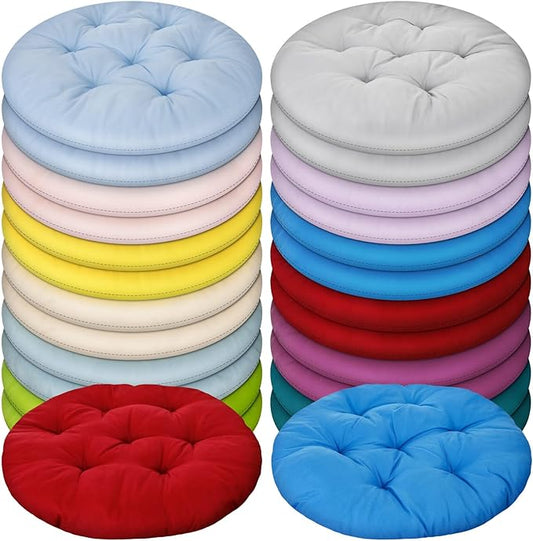 24 Pcs Round Floor Cushions Floor Pillows Meditation Seat Pillows Flexible Seating for Adults Kids, Chair Cushions for Classroom, Nursery, Living Room, Yoga(Large 19 Inch,Multi Color)