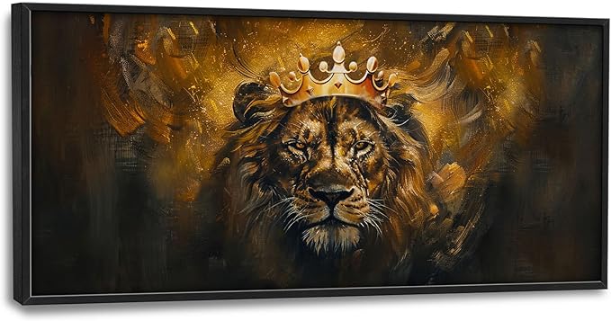 Lion Wall Art Lion Pictures Wall Decor Animal Canvas Prints Framed Artwork Paintings Home Office Decorations for Living Room Bedroom Dinning Room Corridor 60"x30"