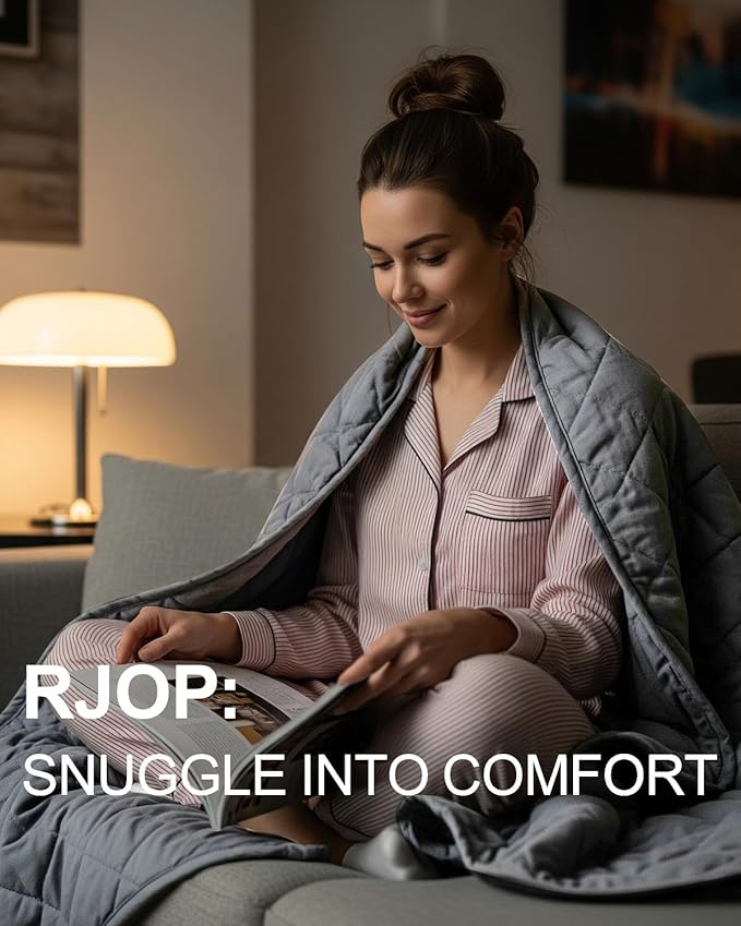 Weighted Blanket 10lbs 48"x72" Full Size for Adults, Heavy Throw Blanket for Couch & Bed, Soft Breathable Cotton for All-Season Comfort (48"x72"10lbs)