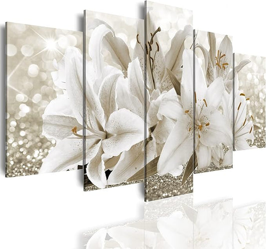 LUDUHU Arts Modern Flower Theme Wall Art - Abstract Orchid Canvas Wall Decor Flower Abstract Painting Still Life Canvas Wall Art for Home Decor (B,Oversize 60x30inch)