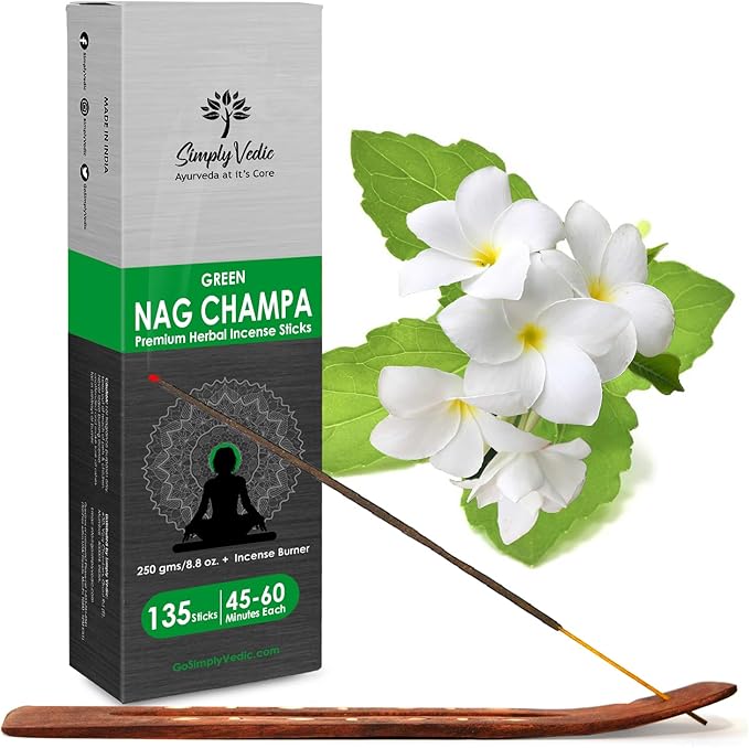Nag Champa Incense Sticks 250g with Holder – 135 Hand-Rolled Natural Agarbatti – No Charcoal, Long-Lasting Aromatherapy for Pooja, Home, Yoga, Meditation, Relaxation, Spiritual Healing