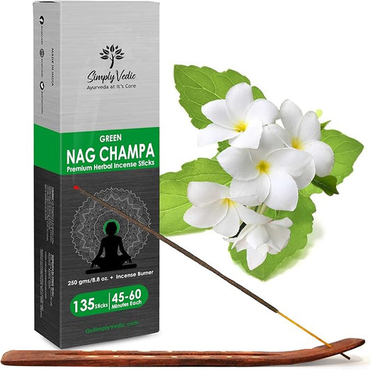 Nag Champa Incense Sticks 250g with Holder – 135 Hand-Rolled Natural Agarbatti – No Charcoal, Long-Lasting Aromatherapy for Pooja, Home, Yoga, Meditation, Relaxation, Spiritual Healing
