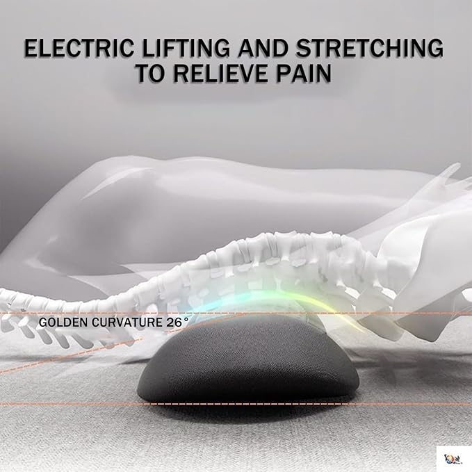 Norvo Smart Pillow, 3-in-1 Smart Pillow for Back Pain Relief, USB Powered, Spinal Traction with Heat & Vibration, Ergonomic Contour, Lumbar Support Pillow for Home,Office,Ortravel (Grey)