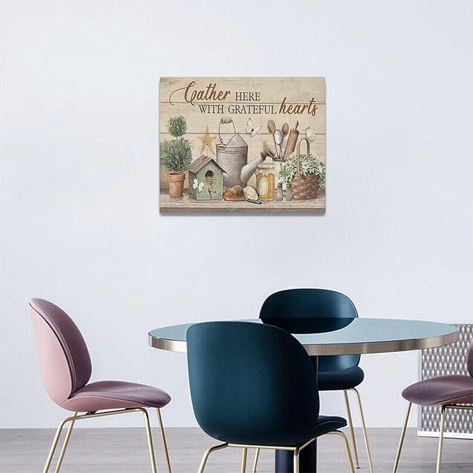 Farmhouse Kitchen Wall Art Country Kitchen Wall Decor Farm Rustic Sign Pictures Canvas Painting Artwork Home Decorations for Living Room Bedroom Bathroom Office 20"x16"