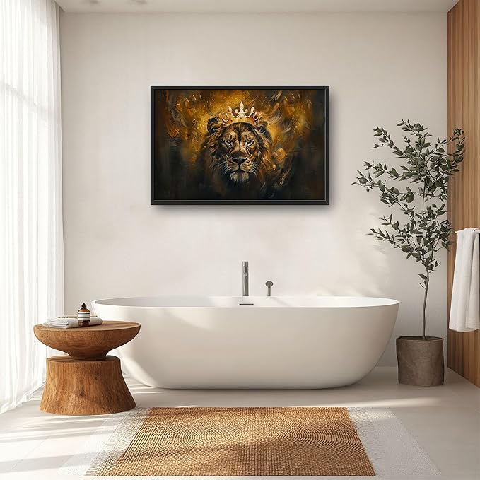 Lion Wall Art Lion Pictures Wall Decor Animal Canvas Prints Framed Artwork Paintings Home Office Decorations for Living Room Bedroom Dinning Room Corridor 36"x24"