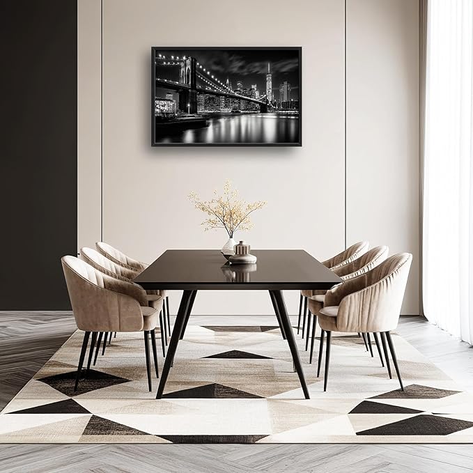 Brooklyn Bridge Wall Art New York City Pictures Wall Decor Framed Canvas Prints Artwork Paintings Home Office Decorations for Living Room Bedroom Dinning Room Corridor 36"x24"