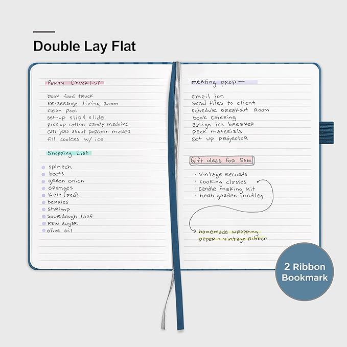 &And Per Se Lined Journal Notebook for Women&Men with Pattern, 160 Pages 100GSM Thick Paper, A5 Hardcover Journals for Writing(Blue)