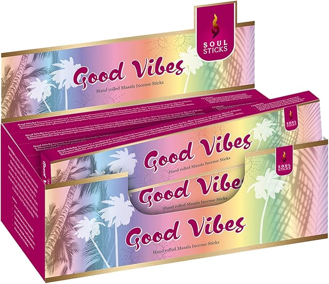 SOUL STICKS Hand-Rolled Incense Sticks Divine Spirit Blends 180 Gram Box | 100% Natural Masala Incense Organic Home Fragrance Agarbatti (Good Vibes)