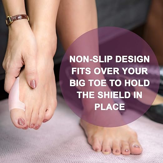Gel Bunion Protector Shield, 10 Pack of Bunion Pads and Cushions, Bunion Guard for Big Toe, Relieve Foot Pain from Friction, Rubbing and Pressure - Clear