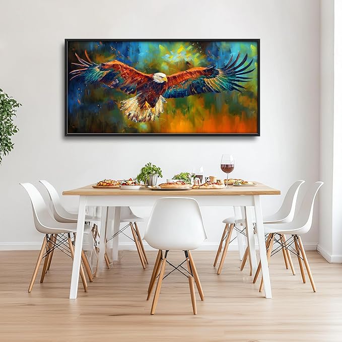 Bald Eagle Wall Art Eagle Pictures Wall Decor Framed Canvas Prints Artwork Paintings Home Office Decorations for Living Room Bedroom Dinning Room Corridor 60"x30"