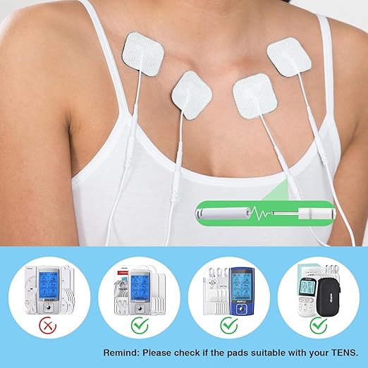 TENKER TENS Unit Replacement Pads 2x2" Reusable TENS Electrode Pads - 20PCS 3rd Gen Latex-Free Self-Adhesive Electrotherapy Patches Compatible with AUVON, Etekcity, Nicwell Care TENS