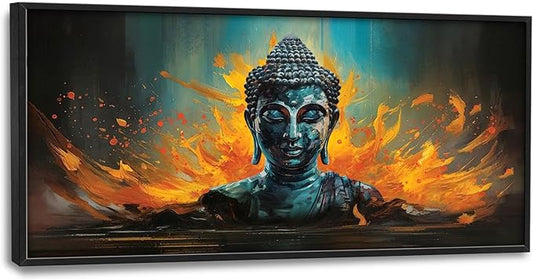 Buddha Wall Art Zen Pictures Wall Decor Framed Canvas Prints Artwork Paintings Home Office Decorations for Living Room Bedroom Dinning Room Corridor 60"x30"