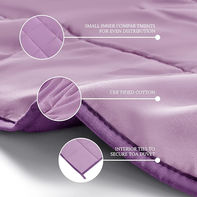 CYMULA Weighted Blanket for Adults (15lbs 48"x72" Twin Size) - Cooling Breathable Heavy Blankets for Summer Winter - Ultra Microfiber Soft Comfort Throw with Glass Beads - Gifts for Men/Women