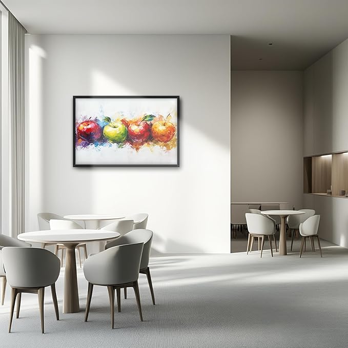 Kylora Apples Canvas Wall Art Abstract Apple Pictures Wall Decor Fruit Prints Modern Artwork Painting Home Office Decorations For Bathroom Bedroom Dining Living Room 36"x24"