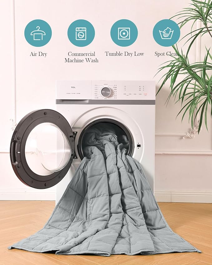 Topblan Weighted Blanket(60"x80" 20lbs Queen Size),Ultra Soft Cooling Weighted Blanket for Adults,Cozy Heavy Blanket with Glass Beads, Breathable Reversible Throw Blanket All Season, Grey