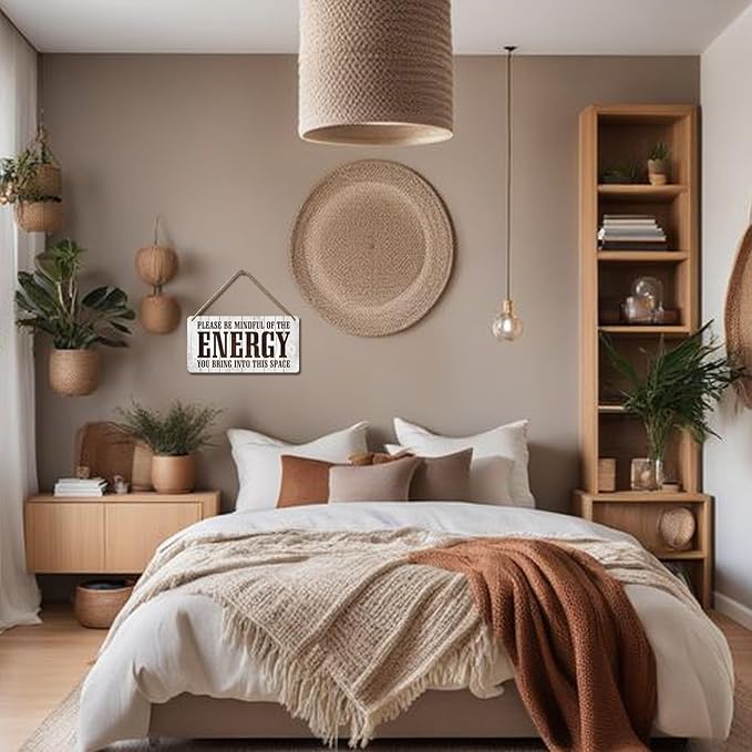 Positive Affirmations Wall Decor Good Vibes Only Sign Bedroom Door Decor Please Be Mindful Of The Energy You Bring Into This Space Signs Zen Pictures Home Spiritual Decor Hanging Signs 12x6 In