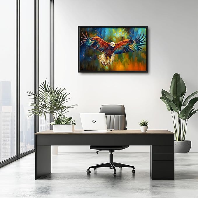 Bald Eagle Wall Art Eagle Pictures Wall Decor Framed Canvas Prints Artwork Paintings Home Office Decorations for Living Room Bedroom Dinning Room Corridor 36"x24"