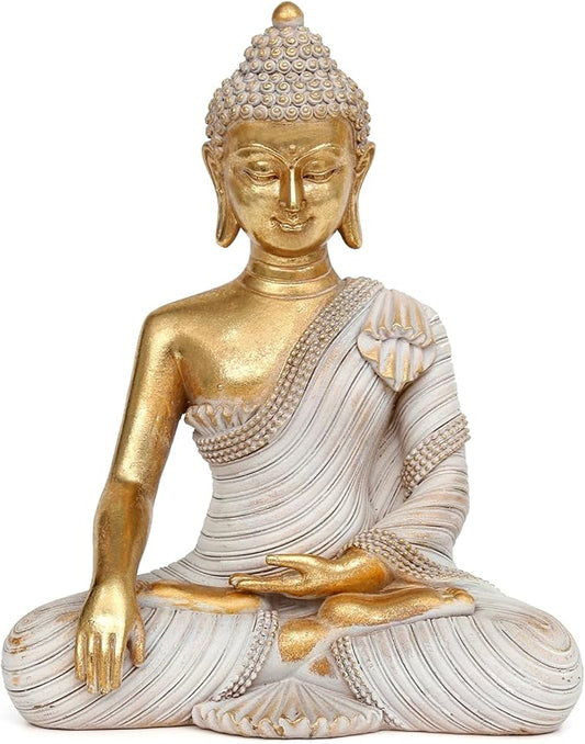 Buddha Statue for Home Decor Gold 10.2IN-Buddha Statues for Zen Decor - Buddha Statue for Spiritual-Buddha Decor for Living Room-Buda – Indoor Buddha Gift for Relaxation, Meditation or Shrine
