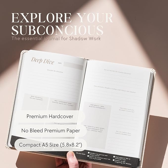Shadow Work Journal & Workbook (Premium) for Personal Growth, Healing - Guided Audio, Exercises for Self-Reflection, Inspired by Carl Jung, Mindfulness & Mental Health