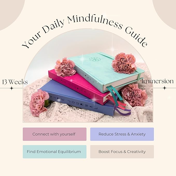 Her Vibe Journal | 13-Week Guided Mindfulness Journal for Women | Fresh Daily Prompts, Activities & Inspiration | Elegant Design & Dreamy Illustrations | Nurture Self-Love & Wellness | A5 Size | Premium Gift Box Included