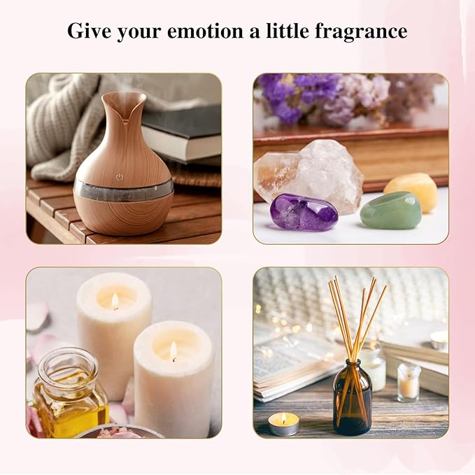 Floral Essential Oils Set of 6 Pure Essential Oil Gift Set for Diffusers, Soap & Candle Making - Lavender, Rose, Ylang Ylang, Jasmine, Geranium, Chamomile Aromatherapy Oils - 10ml