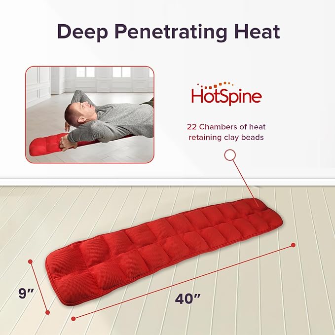 Microwavable Heated Acupressure Back Stretcher by Hot Spine - Full Back and Neck Decompression, Spine Alignment, and Deep Tissue Therapy with 24 Heated Massage Balls for Ultimate Back Pain Relief