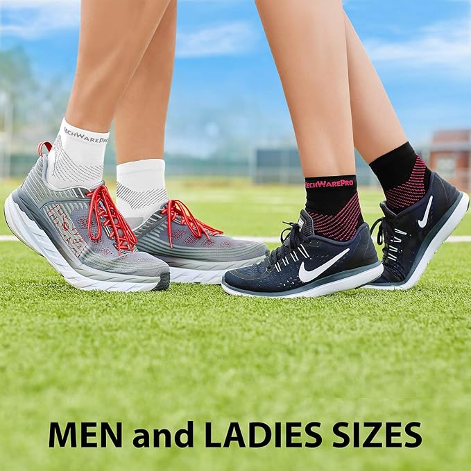 TechWare Pro Plantar Fasciitis Socks – Cushion Ankle Compression Socks Women & Men. Achilles Tendonitis Brace & Arch Support