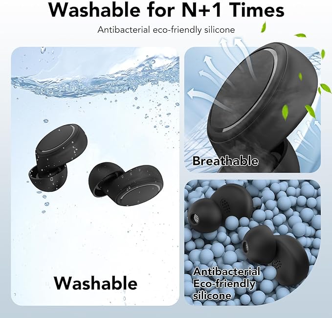 Ear Plugs for Sleeping Noise Cancelling, 45dB Reusable Silicone Ear Plugs with 8 Soft Ear Tips, Noise Reduction Earplugs with Case for Focus/Study/Work/Concert- Comfortable Hearing