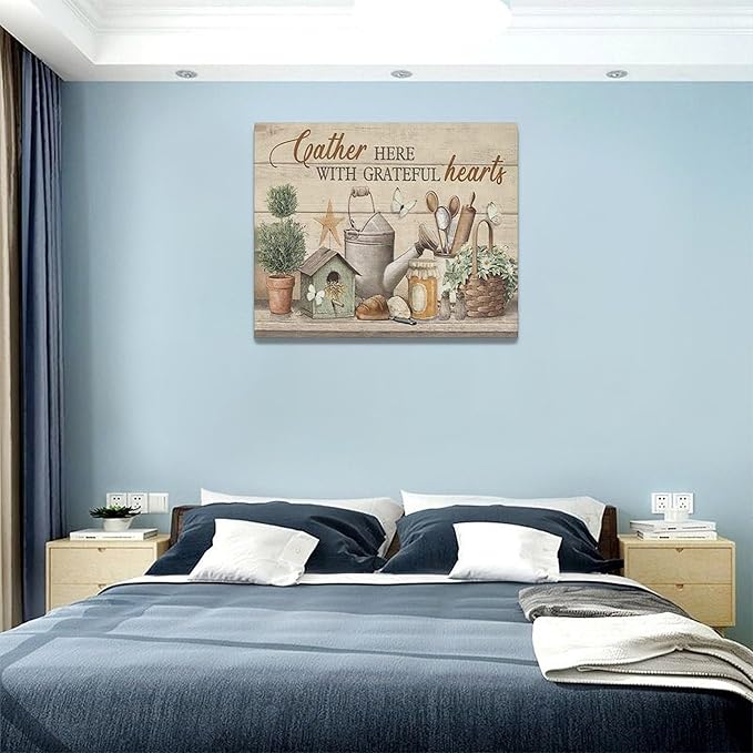 Farmhouse Kitchen Wall Art Country Kitchen Wall Decor Farm Rustic Sign Pictures Canvas Painting Artwork Home Decorations for Living Room Bedroom Bathroom Office 20"x16"