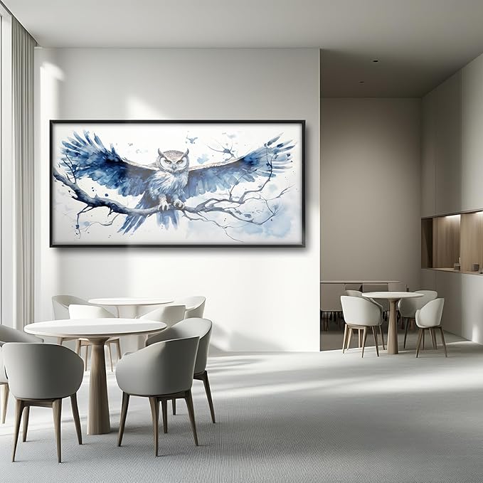 Owl Large Framed Wall Art for Living Room Owl Pictures Wall Decor Canvas Print Big Painting Home Decorations Artwork for Office Bedroom 60x30 inch