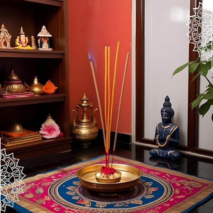 Rajkamal Incense Sticks Sandalwood Scented - Long-Lasting Aromatic Fragrance - for Meditation, Positivity, Relaxation, Yoga & Pooja Mandir 120 Sticks