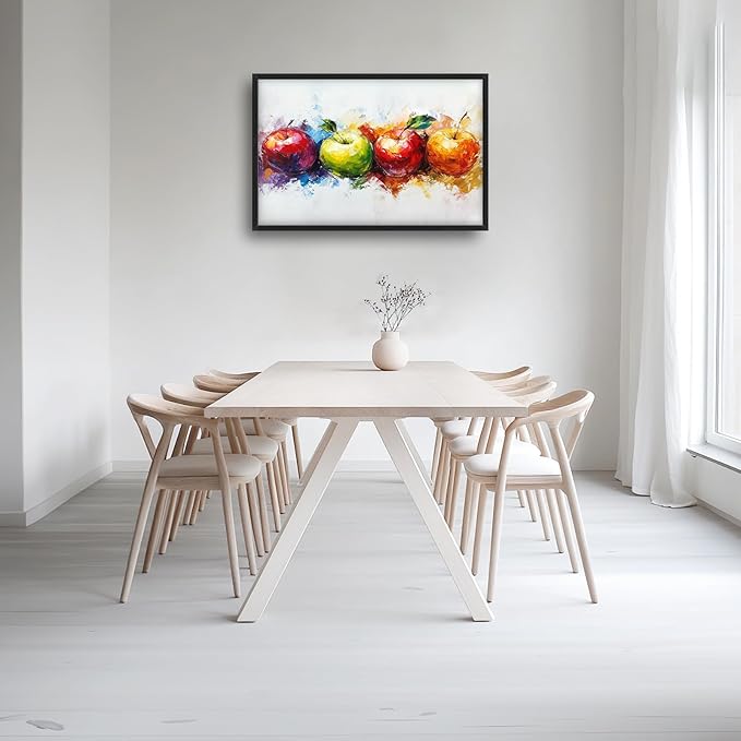 Kylora Apples Canvas Wall Art Abstract Apple Pictures Wall Decor Fruit Prints Modern Artwork Painting Home Office Decorations For Bathroom Bedroom Dining Living Room 36"x24"
