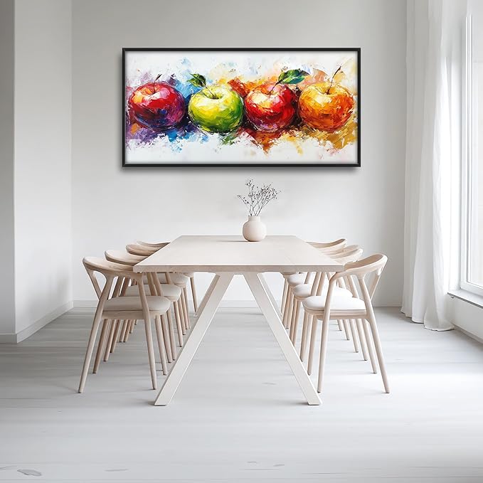 Kylora Apples Wall Art Abstract Apple Pictures Wall Decor Fruit Large Master Over Above Bed Canvas Prints Horizontal Modern Artwork Painting Home Office Decorations For Bedroom Living Room 30"x60"