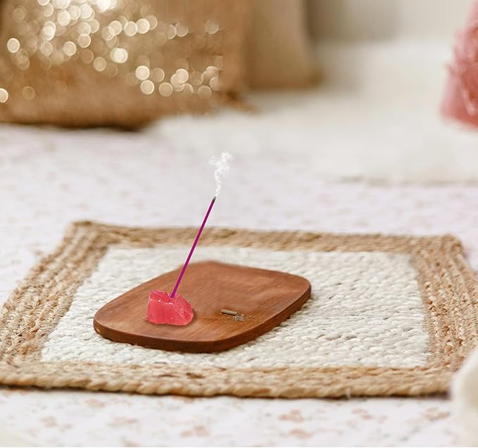 Attract Love & Nurture Self | Incense Sticks Crystal Holder Kit | Rose Quartz Gem Stones with 80 Natural Sticks Palo Santo Incense-Stick | Home,Healing,Reiki,Meditation,Yoga & Relaxation