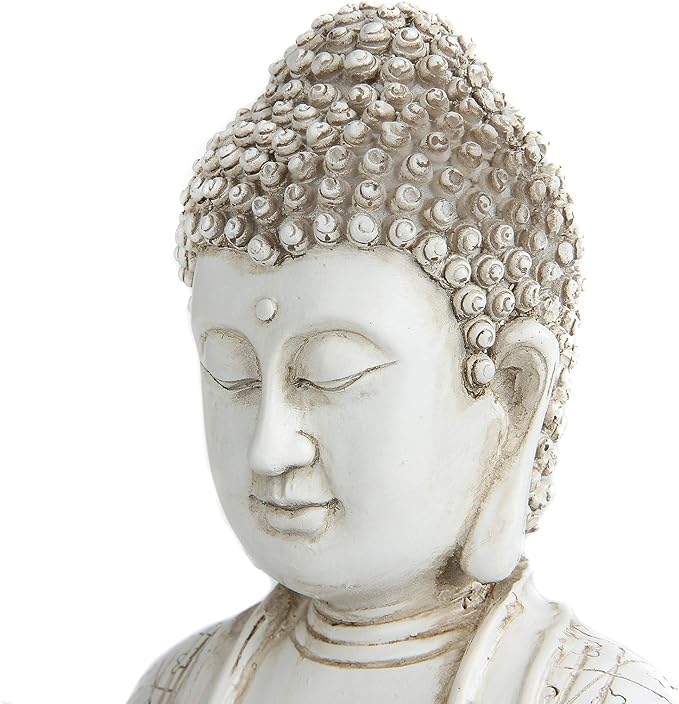 Leekung Buddha statue for home decor accents,laughing buddah statue for meditation zen garden spiritual room feng shui desk table yoga decor,small buda budda home decorations gifts antique ivory white