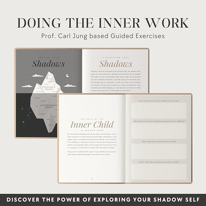 Shadow Work Journal & Workbook (Premium) for Personal Growth, Healing - Guided Audio, Exercises for Self-Reflection, Inspired by Carl Jung, Mindfulness & Mental Health
