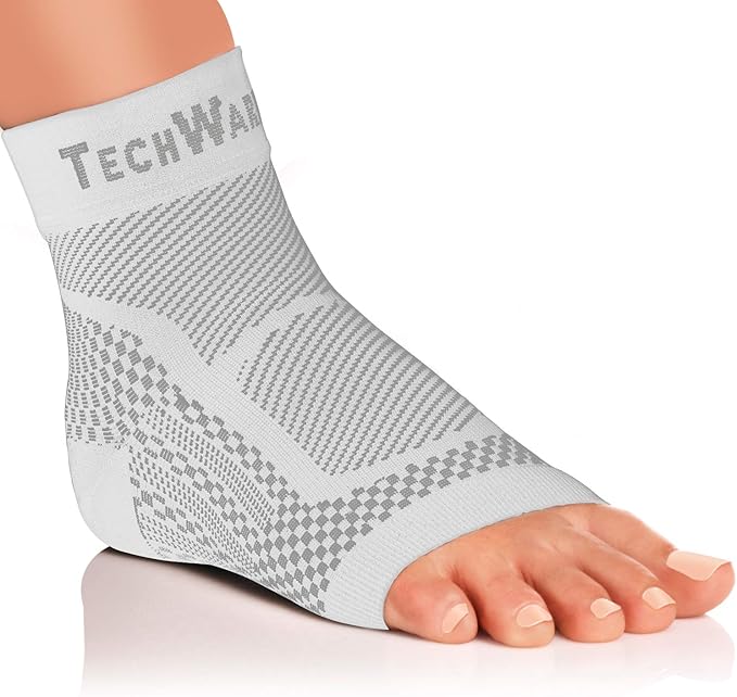 TechWare Pro Ankle Brace Compression Sleeve - Plantar Fasciitis Sock. Relieves Achilles Tendonitis. Foot Arch Support Reduces Joint Pain, Swelling & Heel Spur Pain. Injury Recovery Braces for Sports
