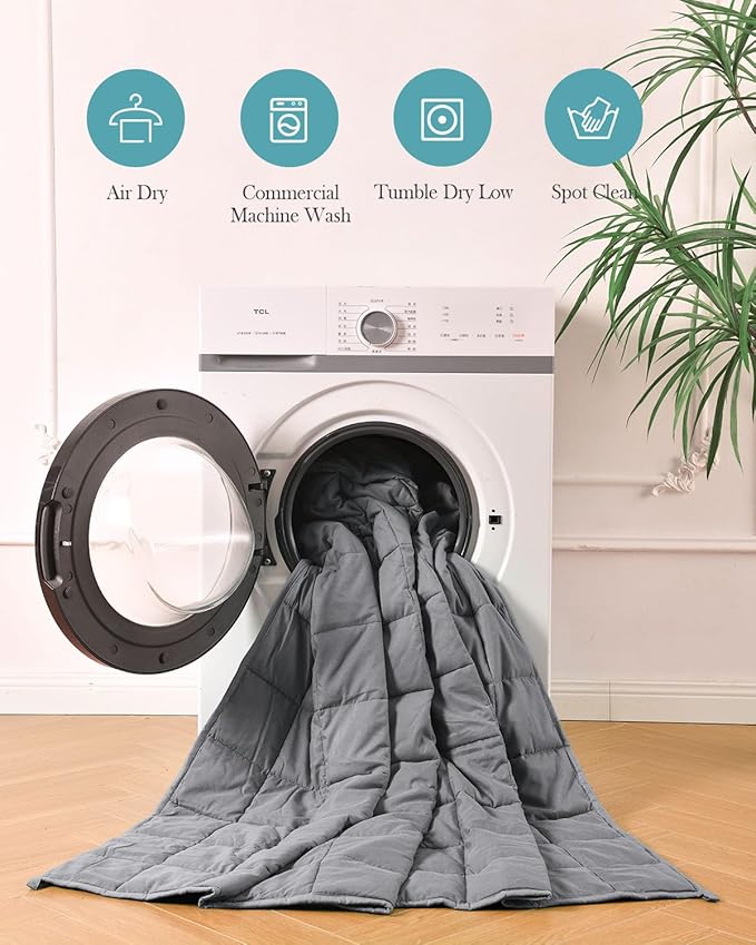Topblan Weighted Blanket Queen Size 15lbs, Soft Cooling Weighted Blanket for Adults, Breathable Heavy Microfiber with Glass Beads Warm Blanket for Sofa Bed All Season, 60 x 80 inches, Dark Grey