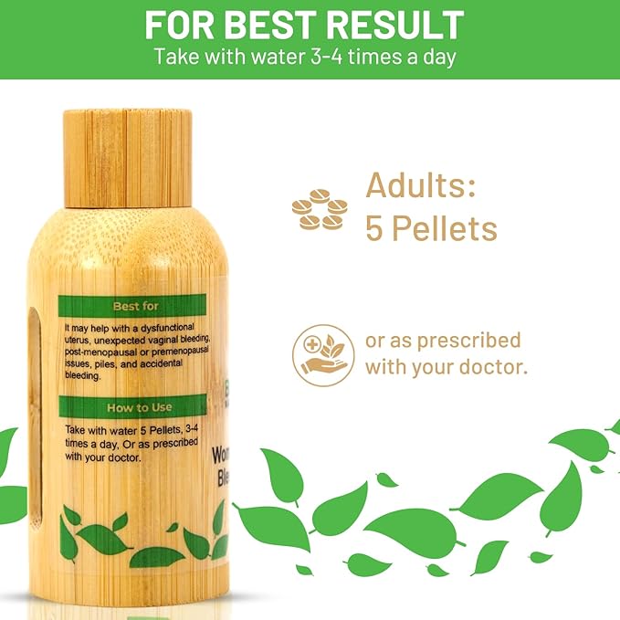 Bestmade Women's Excessive Bleeding Remedy BM27 - Promotes Balance & Comfort During Menstruation, Menopause & Natural Support, 350 Pellets