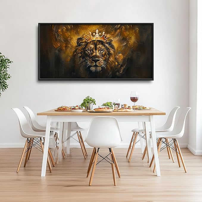 Lion Wall Art Lion Pictures Wall Decor Animal Canvas Prints Framed Artwork Paintings Home Office Decorations for Living Room Bedroom Dinning Room Corridor 60"x30"