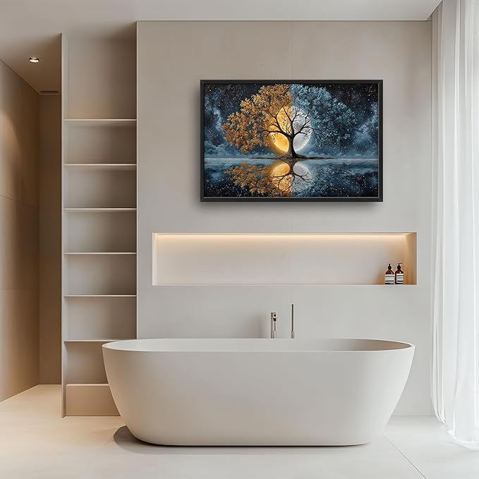 Glocmna Large Tree Wall Art for Living Room Tree of Life Pictures Wall Decor Mysterious Fantasy Landscape Canvas Big Modern Painting Print Artwork Framed Artwork Decorations Gifts for Bedroom Home Office Hotel 24"x36"