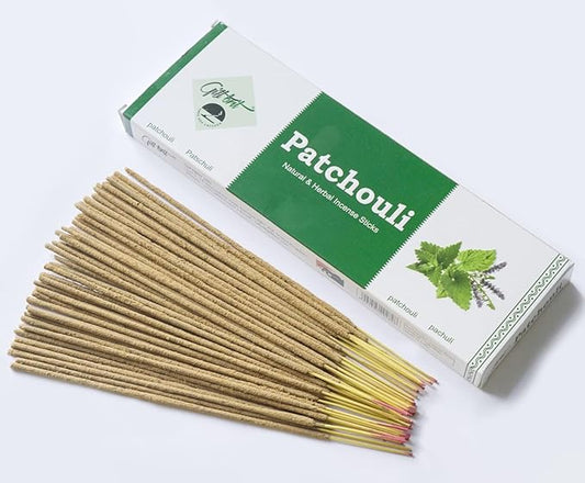 Giftbrit Patchouli Natural & Herbal Incense Sticks 100 Sticks with Incense Holder for Meditation, Yoga, Church, Relaxation, Healing and Positivity